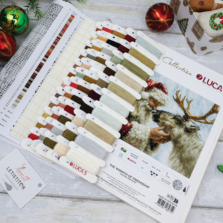 Luca-S Petit Point G709 – Kit Punto Croce 'Il Calore Dell'Amicizia' – 55 Colori, Cotone, 22.5x18 Cm