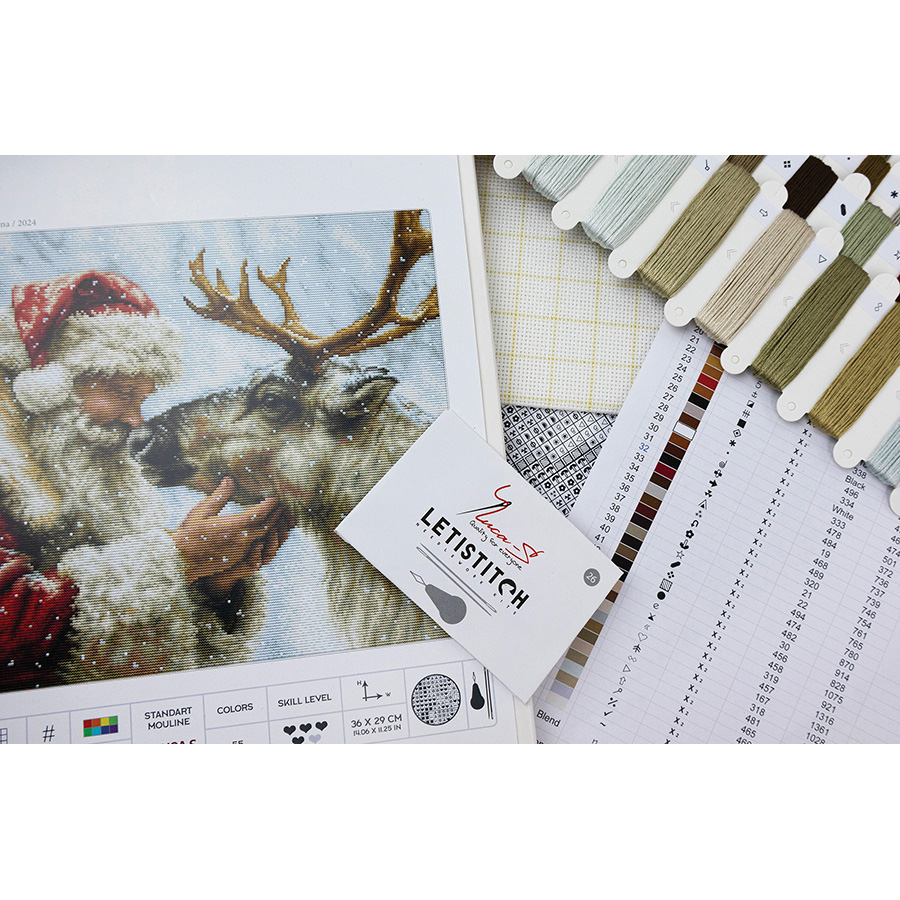 Luca-S Petit Point G709 – Kit Punto Croce 'Il Calore Dell'Amicizia' – 55 Colori, Cotone, 22.5x18 Cm