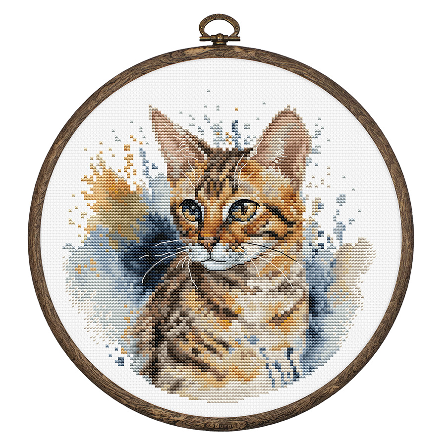 Schema a Punto Croce – Bambina con Gatto – Arte del Ricamo