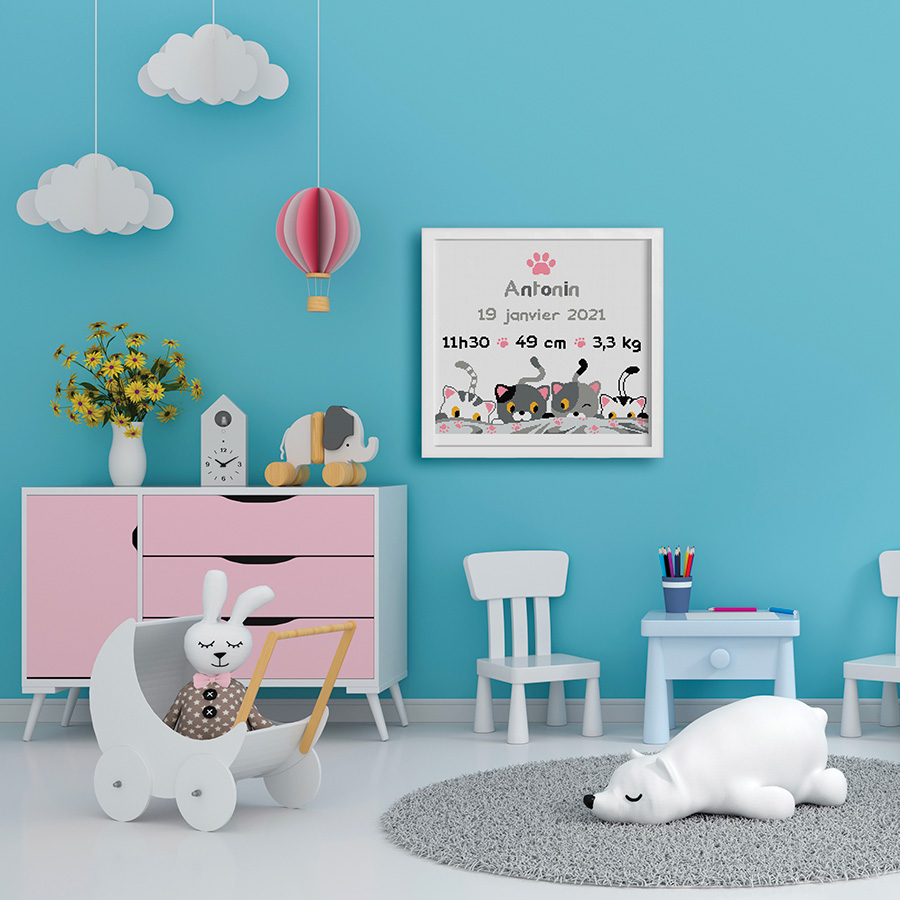GEBETTER Kit Punto Croce Bambini, Kit Ricamo Per Principianti, Punto