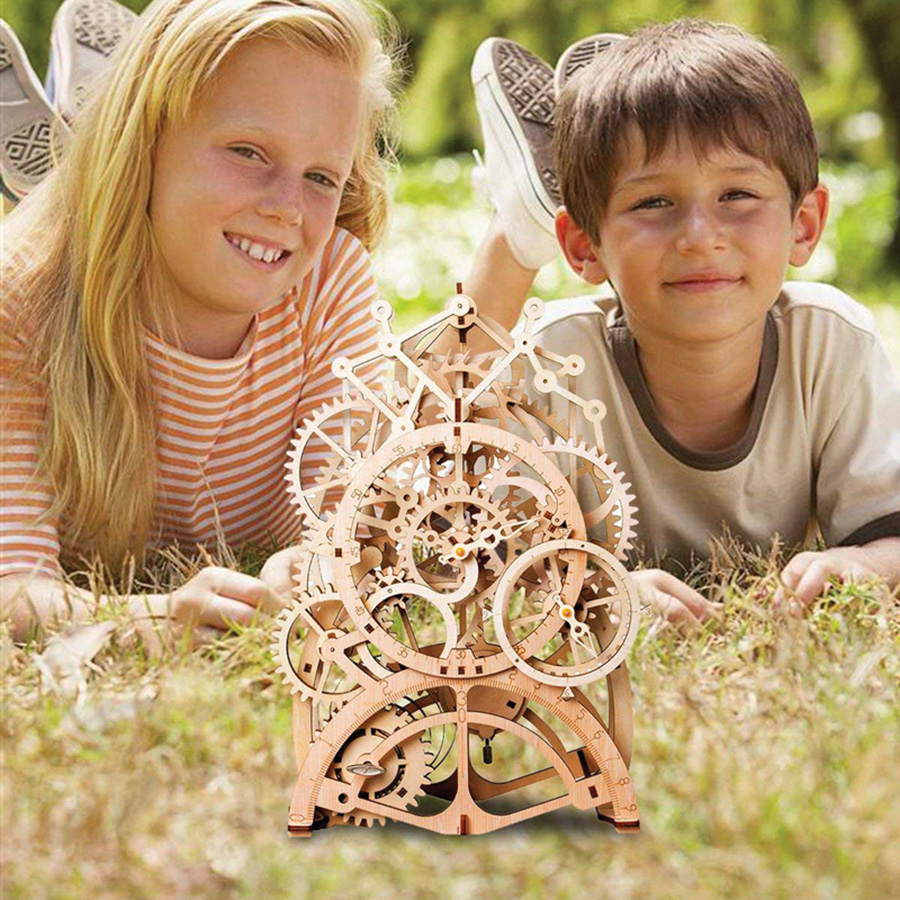 Cutywood Puzzle 3D per adulti - Orologio a tartaruga con orologio funzionale, puzzle in legno 3D (26,2 x 30,5 cm), puzzle 3D da scrivania, decorazione da parete per la casa, regali per
