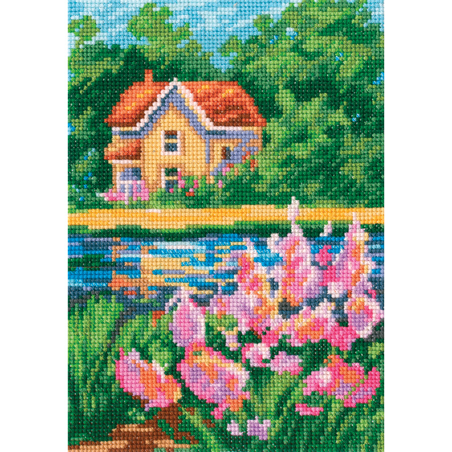 Kit Ricamo RTO Swallows M984 - Quadro Punto Croce 27x27 cm DMC