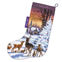 Calze Natalizie Da Appendere Con Zampe - 46x20 Cm, Lavorate A Maglia