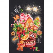 Kit Ricamo Punto Croce Natale Per Principianti: Villaggio Invernale Con Telaio, Istruzioni Facili E Tessuto Con Motivi Idrosolubili - Fai Da Te Creativo - 3