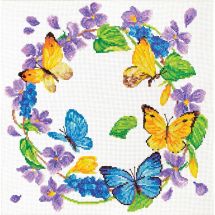 Kit Punto Croce Mesribandy Con Gattino E Farfalla - 11CT 50x70 Cm, Fai Da Te Per Principianti, Con Fili E Strumenti - 3