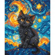 Design Works Crafts Kit Punto Croce: Coniglietto Nella Notte Stellata, Dimensioni Finali 12,7x17,8 Cm, Tela Aida 14 Punti