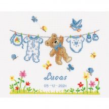 Awesocrafts Punto Croce Stampato Kit Ortensia con Farfalla Modelli Semplici Cucitura Croce Ricamo Kit Cucito Forniture