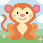 Canovaccio antico - Royal Paris - Scimmia - con matassine MOULINE DMC