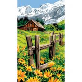 Canovaccio antico - Margot de Paris - Recinzione dello chalet - con matassine MOULINE DMC