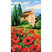 Canovaccio antico - Margot de Paris - Pietre e papaveri - con matassine MOULINE DMC