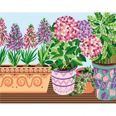 Canovaccio antico - Royal Paris - I vasi di fiori - con matassine MOULINE DMC