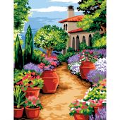 Canovaccio antico - Margot de Paris - Vialetto del giardino - con matassine MOULINE DMC