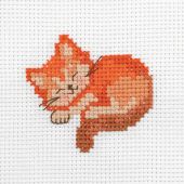 Kit di ricamo a punto croce per bambini - Anchor - Cuscino da ricamare gatto che dorme
