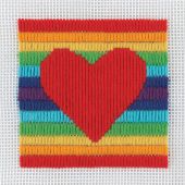 Kit di tela per bambini - Anchor - Cuore d'arcobaleno