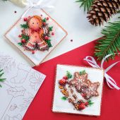 Kit di ricamo con perline - Abris Art - Pasticceria natalizia