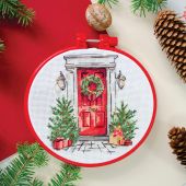 Kit per ricamo a punto croce con tamburo - Abris Art - Accoglienza festosa