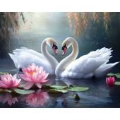 Kit ricamo diamante su telaio - Art City - Fedeltà al cigno
