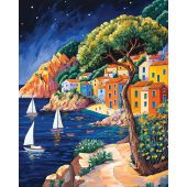 Kit ricamo diamante su telaio - Art City - Laguna blu