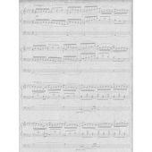 Tela da ricamo in tassello - Brod'star - Coupon con motivo di spartito - 30 x 40 cm