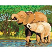 Canovaccio antico - Collection d'Art - Balneazione di elefanti