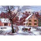 Kit di tela per bambini - Collection d'Art - Paesaggio d'inverno