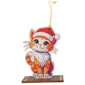 statuetta di diamante - Crystal Art D.I.Y - Gatto di Natale