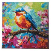 Kit ricamo diamante su telaio - Crystal Art D.I.Y - Robin in spring