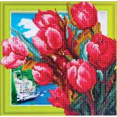Supporto in cartoncino per ricamo diamante - RTO - Mazzo di tulipani