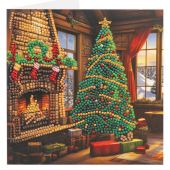 Carta con ricamo a diamante - Crystal Art D.I.Y - Calore invernale