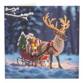 Carta con ricamo a diamante - Crystal Art D.I.Y - Slitta sulla neve
