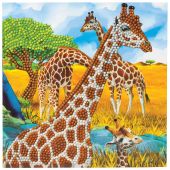 Carta con ricamo a diamante - Crystal Art D.I.Y - Giraffe