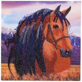 Carta con ricamo a diamante - Crystal Art D.I.Y - Cavallo