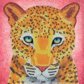 Carta con ricamo a diamante - Crystal Art D.I.Y - Leopardo