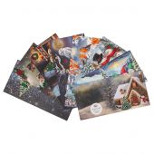 Carta con ricamo a diamante - Crystal Art D.I.Y - Set di 8 biglietti d'auguri