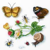 kit ricamo a punto croce - Charivna Mit - Giardino preferito - Farfalle e insetti