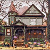 kit ricamo a punto croce - Charivna Mit - Casa d'autunno