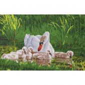 Kit ricamo diamante - Diamond Dotz - Madre cigno e i suoi piccoli
