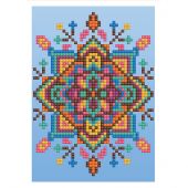 Carta con ricamo a diamante - Diamond Dotz - Mandala sfondo blu