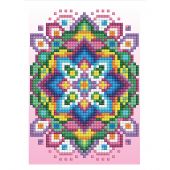 Carta con ricamo a diamante - Diamond Dotz - Mandala sfondo rosa