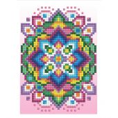 Carta con ricamo a diamante - Diamond Dotz - Mandala sfondo rosa