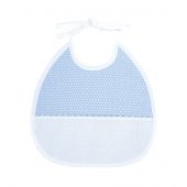 bavaglino da ricamo - DMC - Bavaglino 3 mesi blu - Punti bianchi