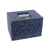 Scatola per sarti - DMC - Fiori blu - 4 tirois