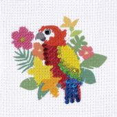 Kit punto croce per bambini con tamburo - DMC - Il pappagallo