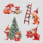 kit ricamo a punto croce - Dutch Stitch Brothers - Elfi di Natale 1