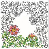 Tela predisegnata - Zenbroidery - giardino