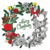 Tela predisegnata - Zenbroidery - Corona di Natale