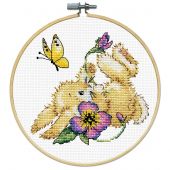 Kit punto croce con tamburo - Design works - Coniglio