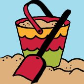 Kit di tela per bambini - Luc Créations - secchio da spiaggia