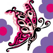 Kit di tela per bambini - Luc Créations - Farfalla rosa
