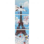 Kit per ricamo a punto croce con perline - Nova Sloboda - Torre Eiffel Trittico
